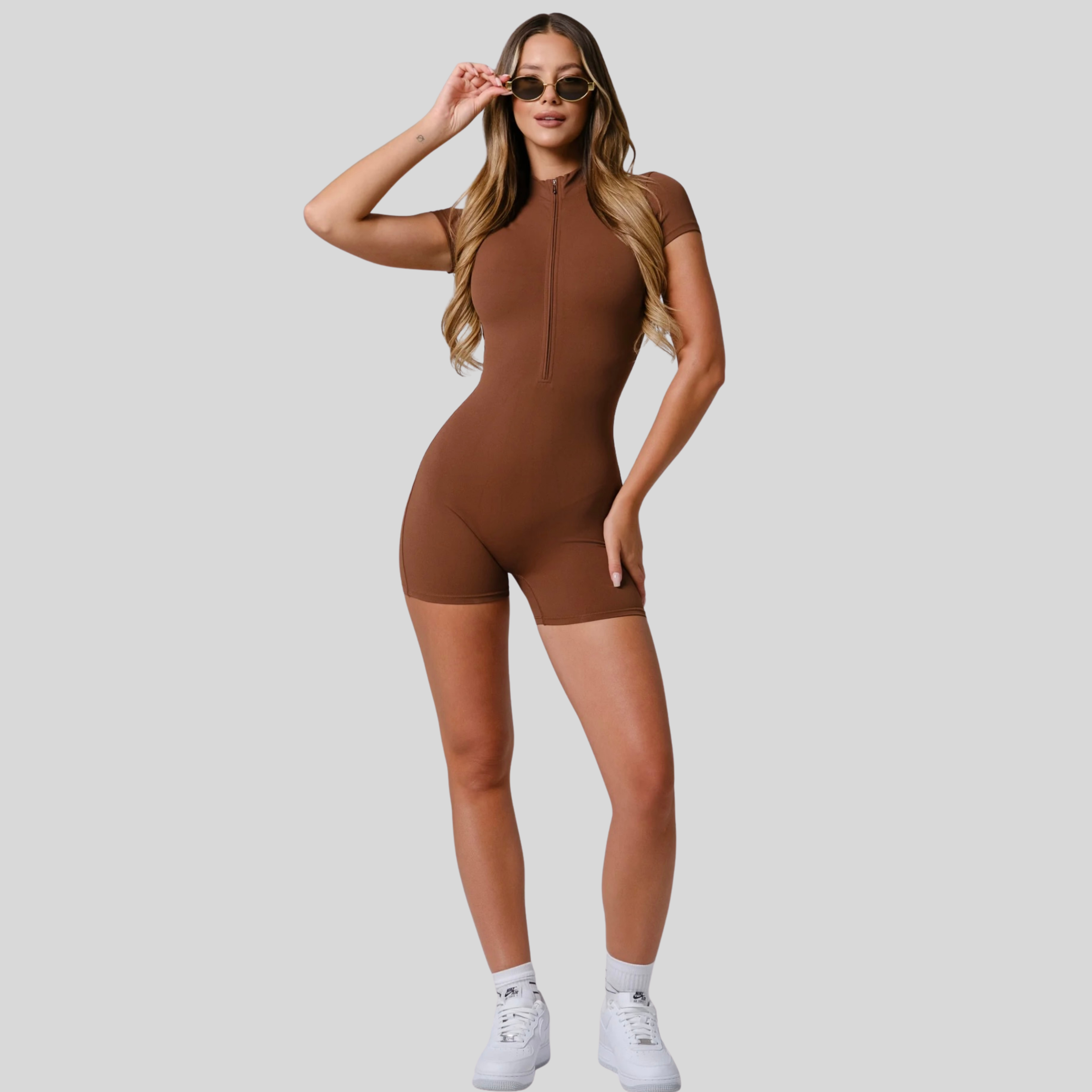 SculptZip Bodysuit | Brown