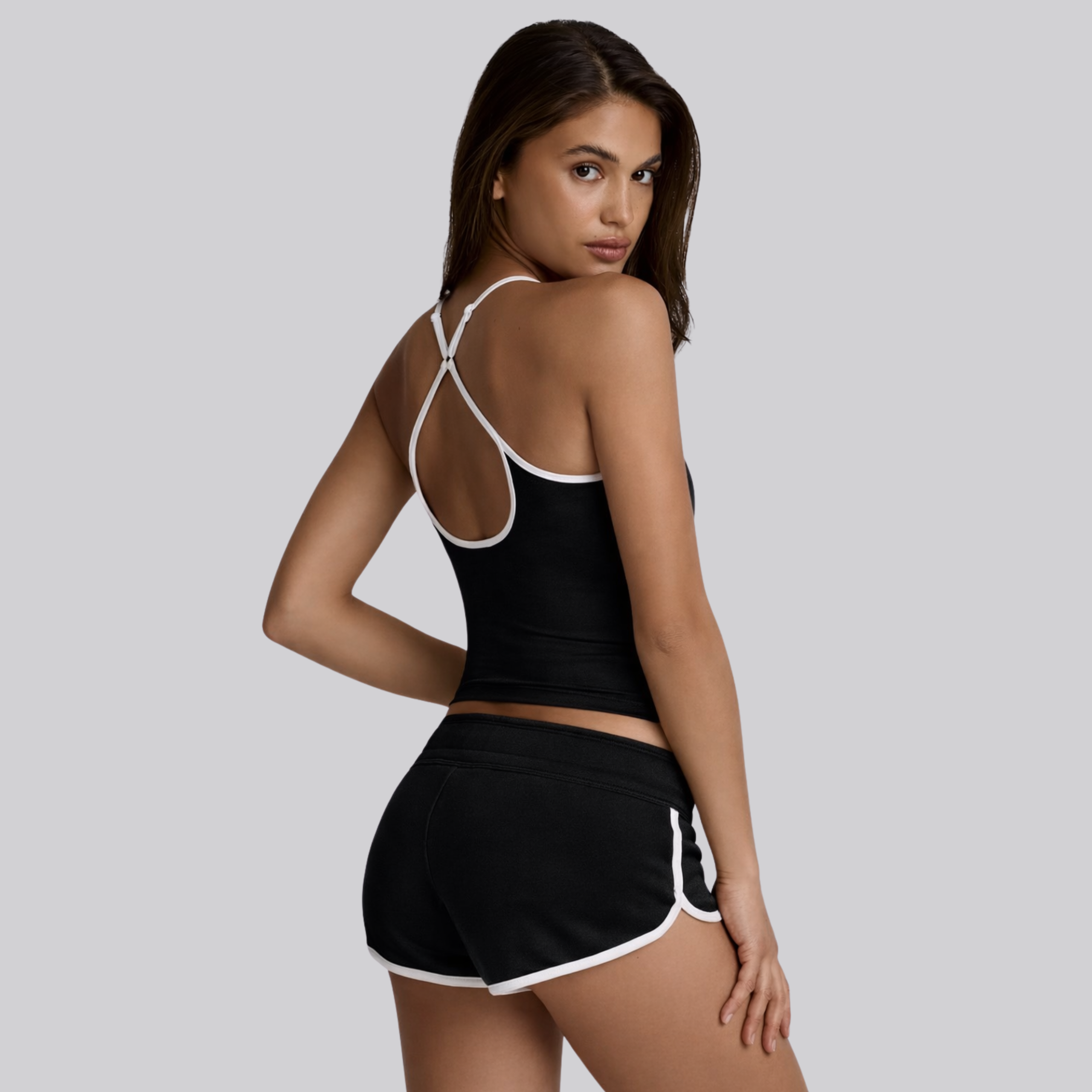 Off Duty Top | Black with Stripes