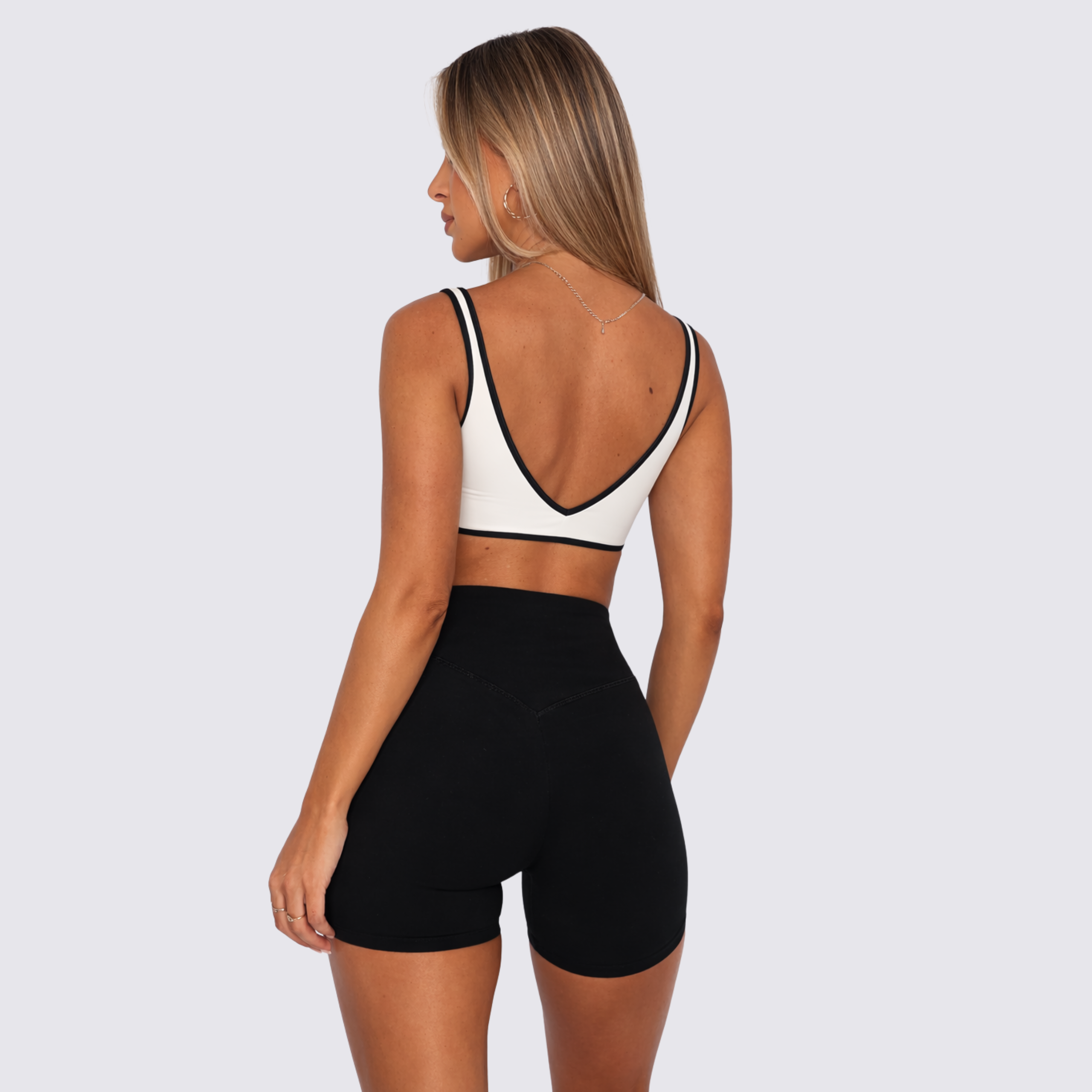 Flex Support Bra | White with Stripes