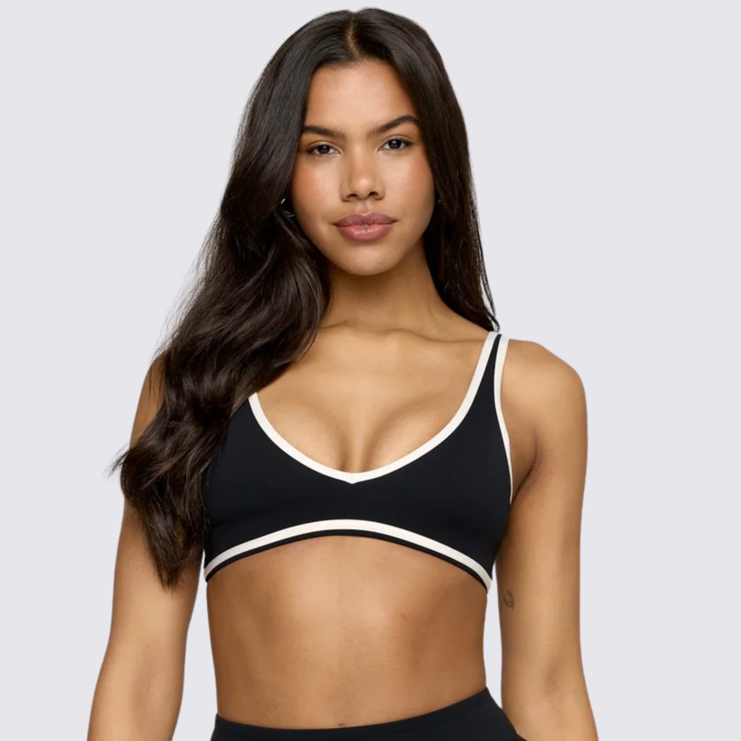 Flex Support Bra | Black with Stripes