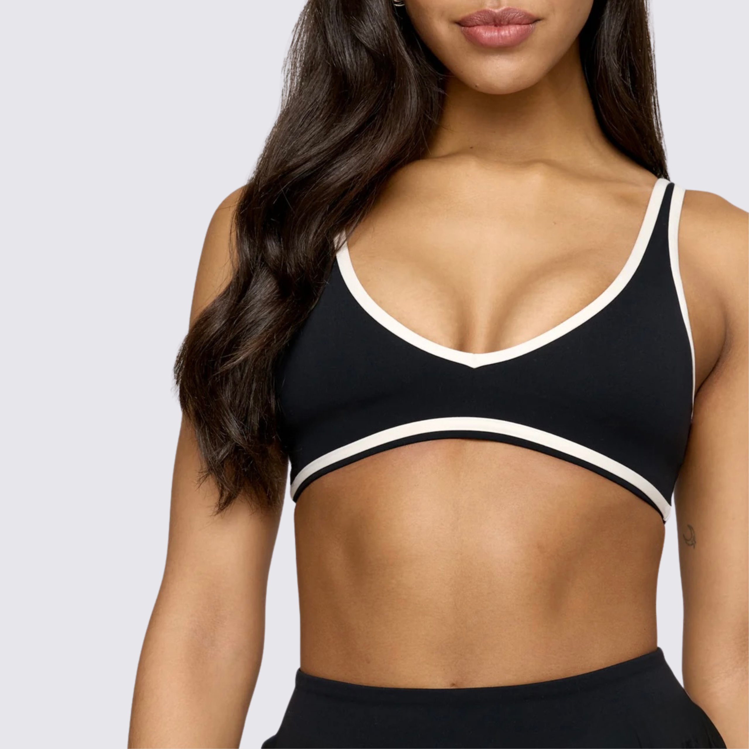 Flex Support Bra | Black with Stripes